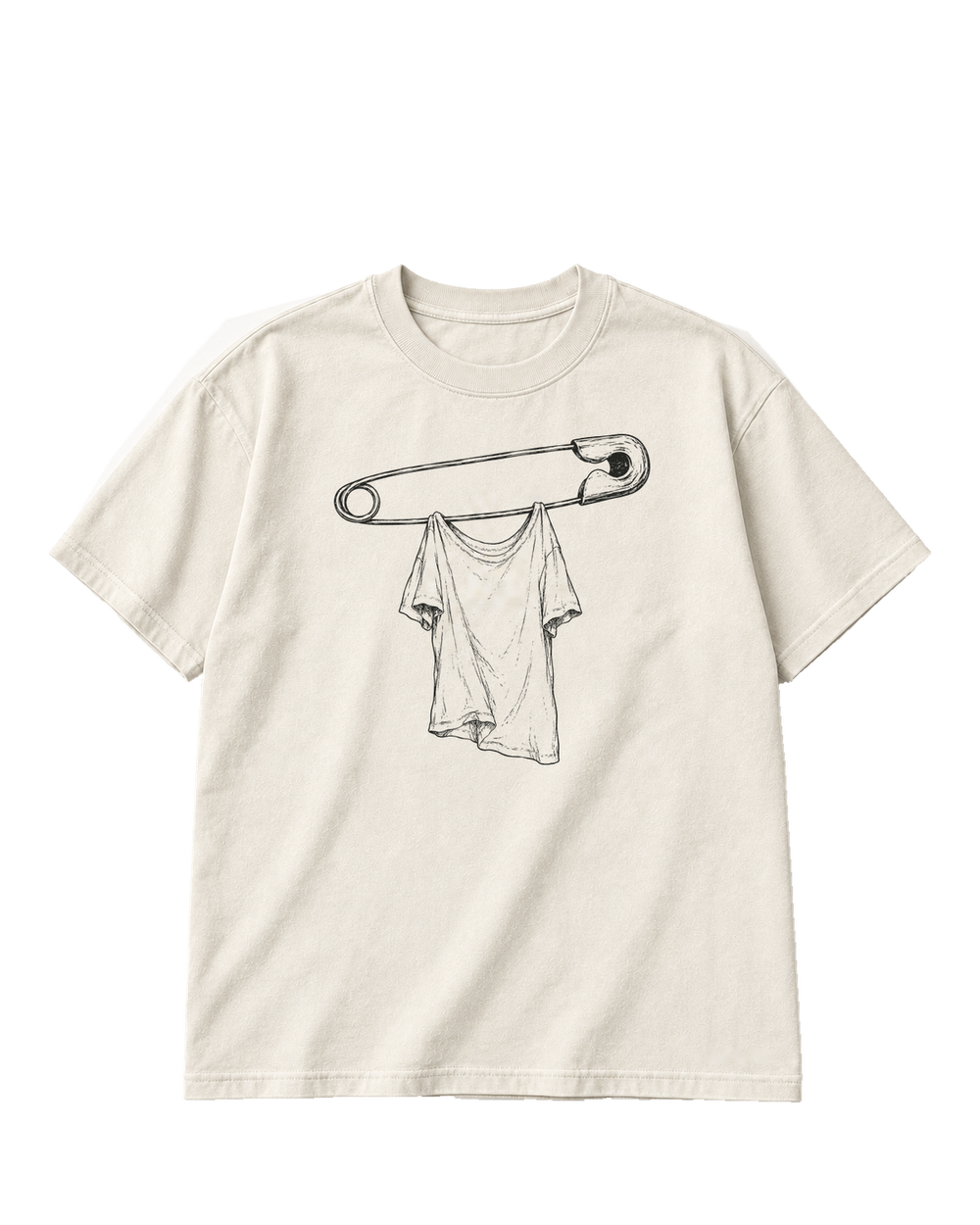 After Hours — Holding Pattern Tee in Cream. Transparent digital design preview; not a production photograph.