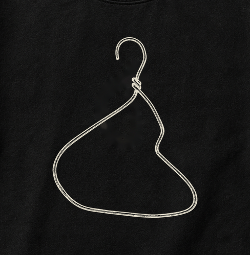 Closed Circuit Tee in Black — artwork detail cropped from the same mockup, not a production photograph.