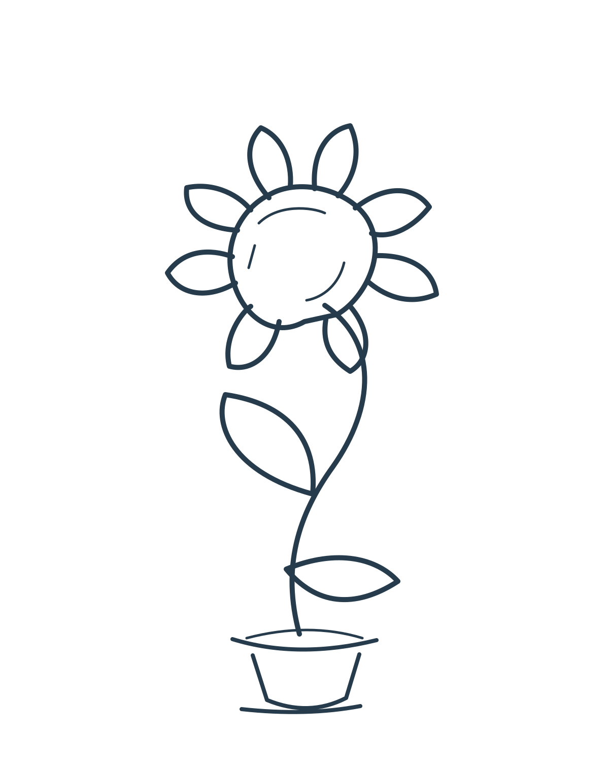 Heavy Bloom — isolated vector artwork shown in dark ink for review; garment print shown in front view.