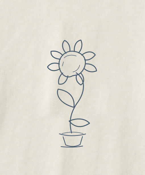 Heavy Bloom Tee — artwork detail cropped from the same digital mockup.